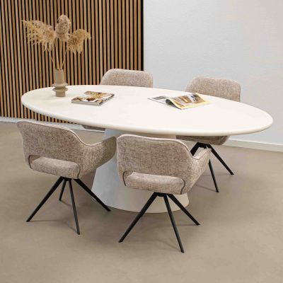 Kick Morris eettafel ovaal 200 cm - wit