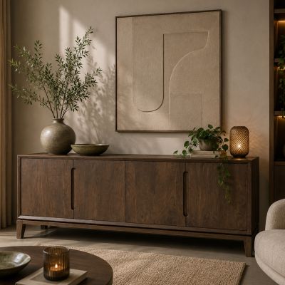 Livingfurn Cortez dressoir 190cm - donkerbruin