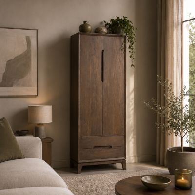 Livingfurn Cortez wandkast 75 cm - donkerbruin