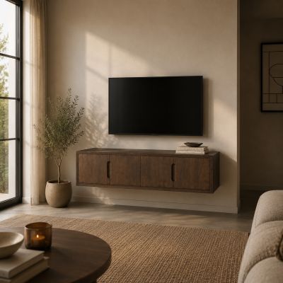Livingfurn Cortez zwevend tv-meubel 140 cm - bruin