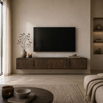 Livingfurn Cortez zwevend tv-meubel 220 cm - bruin