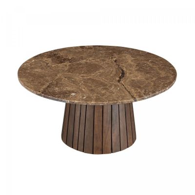 Emperador ronde salontafel - Ø80 cm - marmer - bruin van het woonmerk Livingfurn