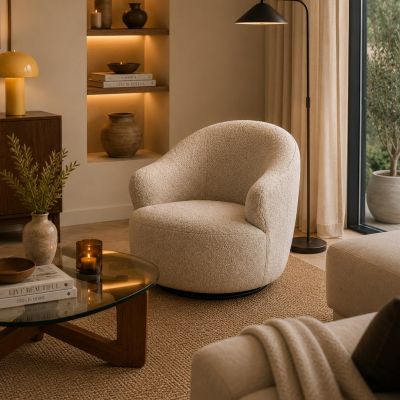 Nøra Beverly fauteuil | zwart metaal onderstel | stof Monza - beige