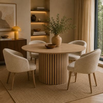 Nøra Erin ronde eettafel Ø120x75 cm | geolied eiken - naturel