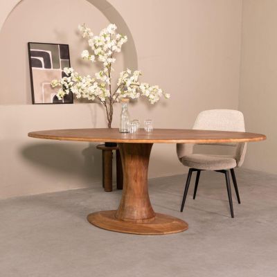 Label51 Craft eettafel ovaal 230 cm - naturel smooth mangohout