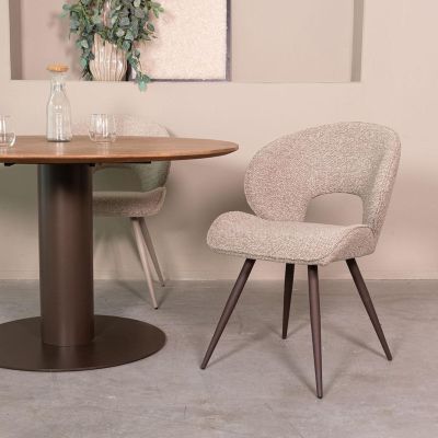 Label51 Sakura eetkamerstoel - mushroom royal boucle