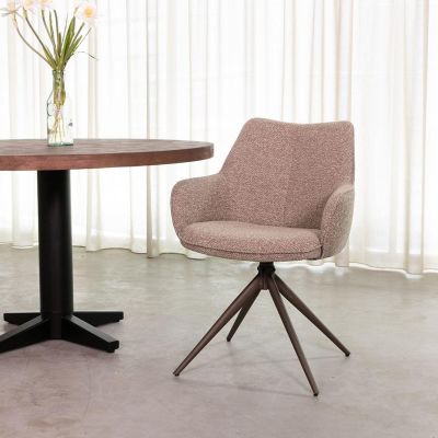 Label51 Sawa eetkamerstoel - mushroom royal boucle