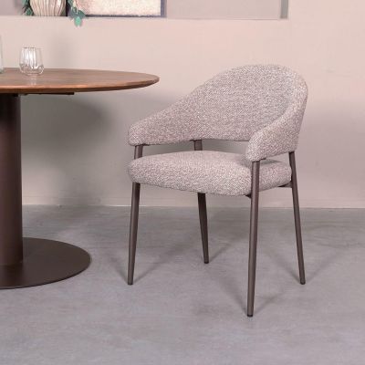 Label51 Sora eetkamerstoel - mushroom royal boucle