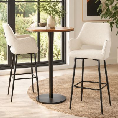 DS4U Lenon barkruk – barstoel met luxe boucle stof en trendy design - 75 cm