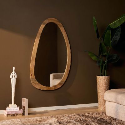 Starfurn Organische spiegel Lou mangohout 70 cm - naturel