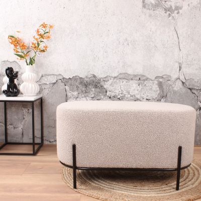 DS4U Torben hocker duo 80x40x42 cm bouclé beige - OUTLET B
