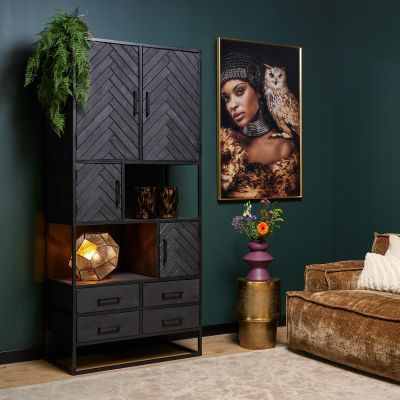 Starfurn Vakkenkast New York - 90 cm - zwart