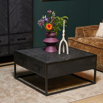 Starfurn Vierkante salontafel New York - 80 cm - zwart