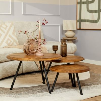 Starfurn Ohio ronde salontafels - set van 3 - naturel