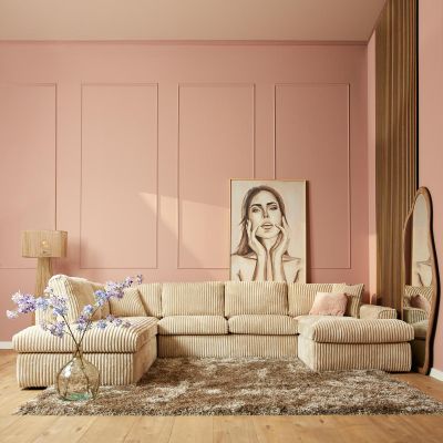Starfurn MySofa Teddy U-bank rib - beige