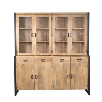 Starfurn Vitrinekast Britt XXL 200 cm - naturel