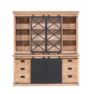 Starfurn Vitrinekast Fresno XXL 200 cm - naturel