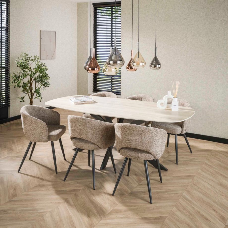 Fraaai Dexter eetkamertafel 180 cm - creme