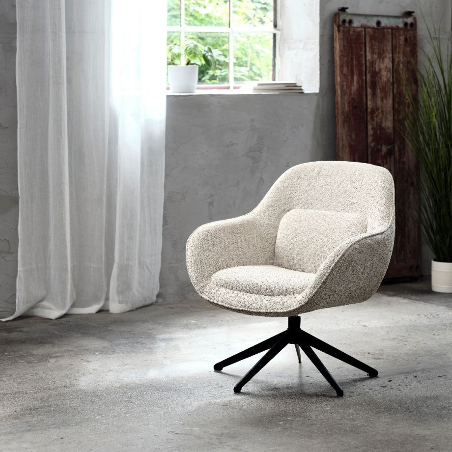 Nordic Home Mikkel draaibare fauteuil - wit