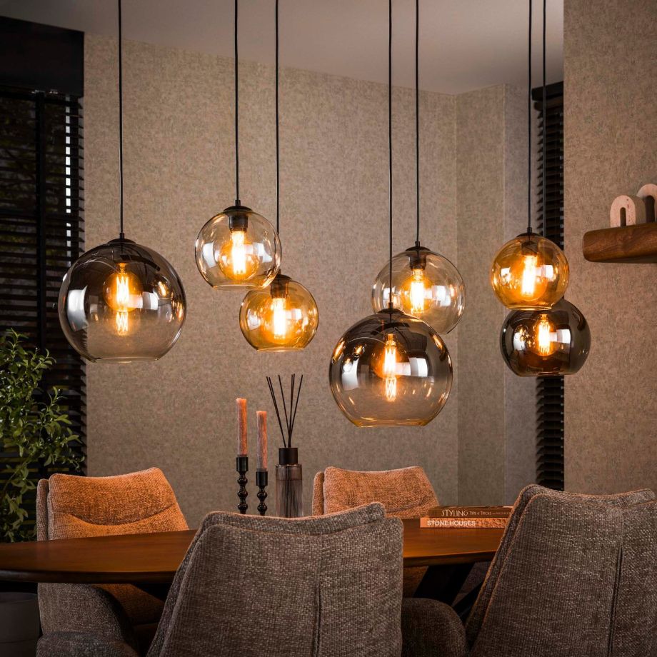 Fraaai Eleanor hanglamp 7L multi glas XL