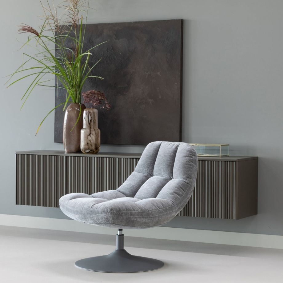 Woood Elvi draaifauteuil chenille structuur