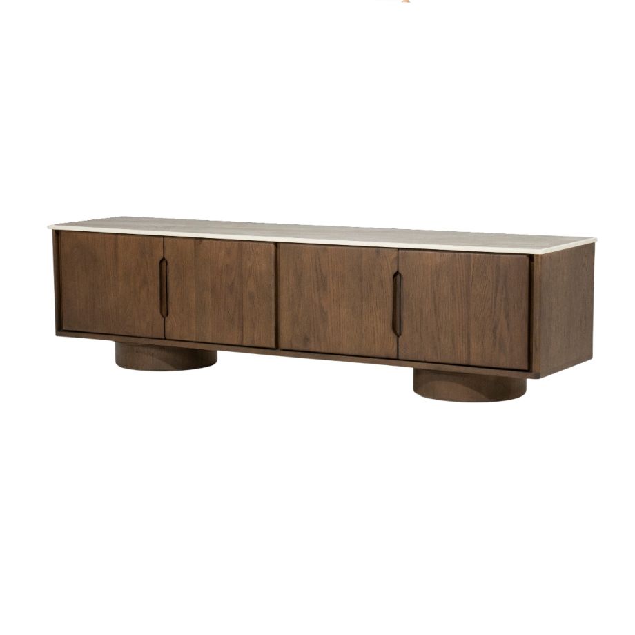 Eleonora Tv-meubel Leandro - 4drs - eiken fineer/keramiek
