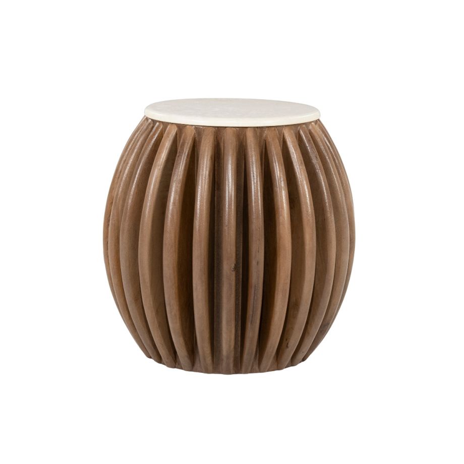 Eleonora Bijzettafel Memphis - mangohout/Botochino marmer