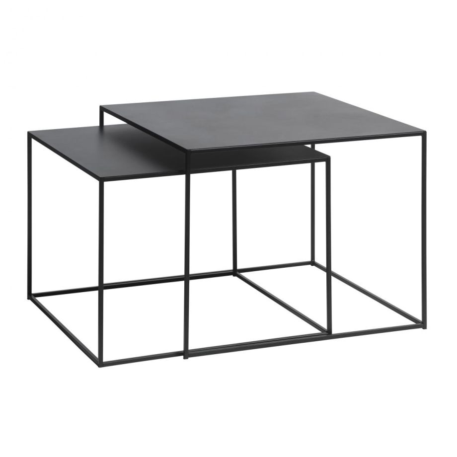 Nordic Home Dora bijzettafelset van 2 - zwart