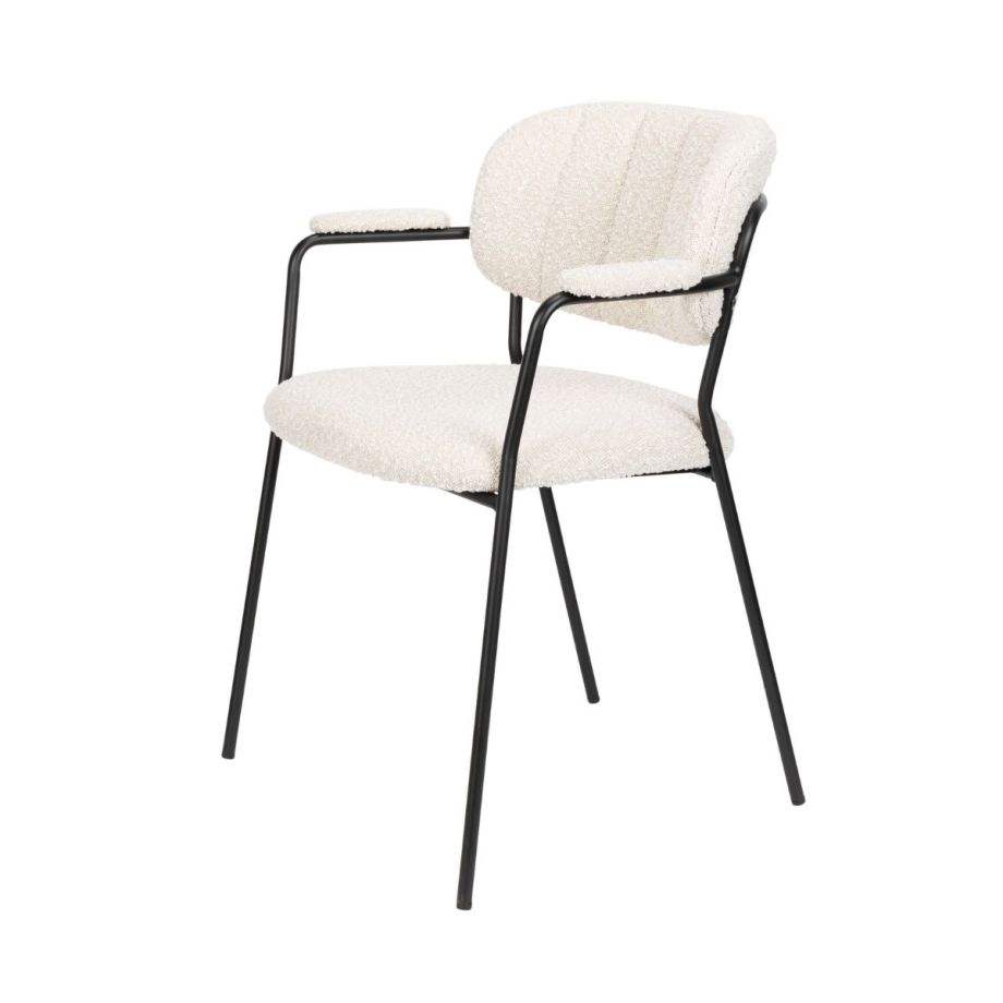 Puur Viken armstoel bouclé - wit