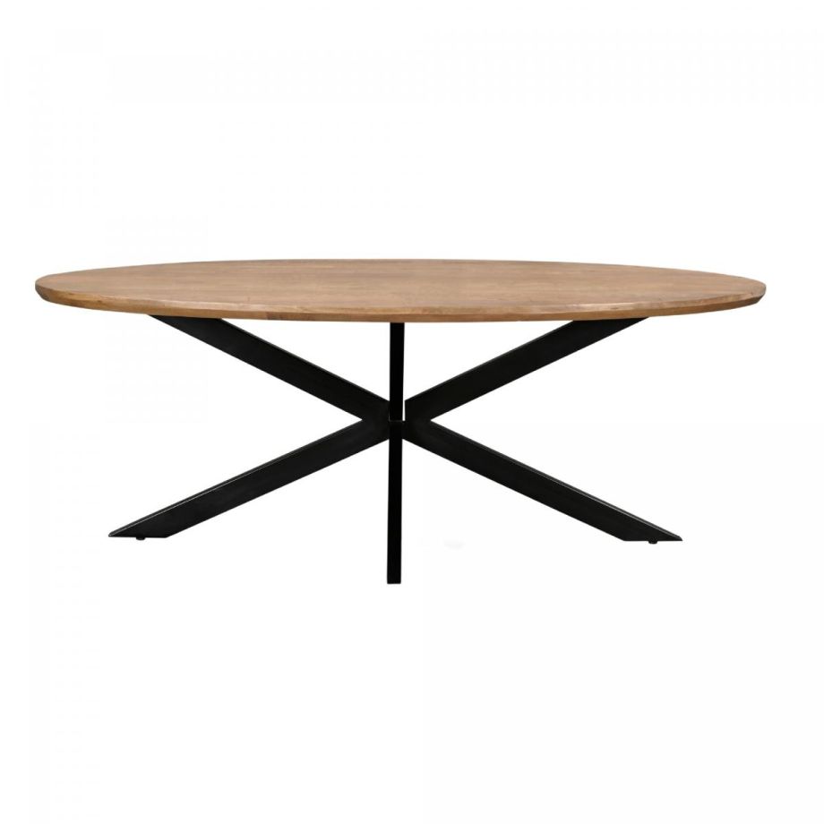 Livingfurn Jesper ovale eettafel - 210 cm - mangohout - naturel | Showroommodel
