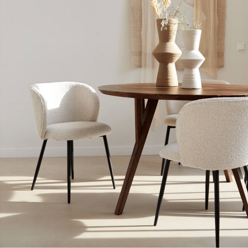 Light & Living Elyna eetkamerstoel bouclé