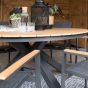Arezzo tuintafel rond polywood teaklook 150 cm