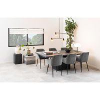 Kari armstoel | zwart metaal onderstel | stof Skyland - antraciet