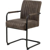 Bjorn armstoel | zwart metaal onderstel | stof Preston