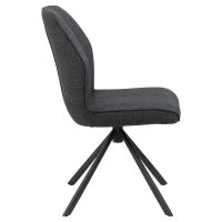 Nøra Mysa draaibare eetkamerstoel | zwart metaal onderstel | stof Basel - donkergrijs