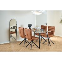 Ivalo draaistoel | zwart metaal onderstel | stof Kentucky - cognac