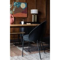 Rodin eetkamerstoel bouclè - zwart