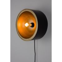 Dudley wandlamp rond L - zwart/goud
