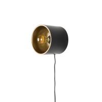 Dudley wandlamp rond S - zwart/goud
