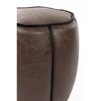 Dutchbone Donna poef leer - donkerbruin