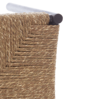 Delis kruk 44x44x40 cm - hout donker bruin + zeegras