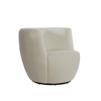 Senja draai fauteuil bouclé wit/zwart