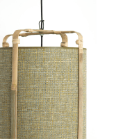 Light & Living Sendai hanglamp Ø42x70 cm - groen/bamboo