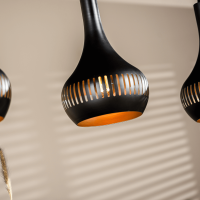 Janelle hanglamp 3L 125 cm kegel zwart van het woonmerk Vurna