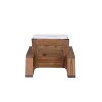 Soraya loungestoel - acaciahout -  naturel/wit