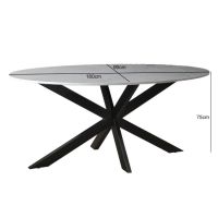 Marble eettafel ovaal 180 cm - wit