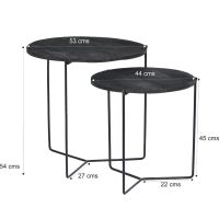 Livingfurn Mason bijzettafel set of 2 - zwart