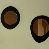 Aren spiegel - zwart hout S