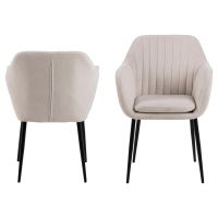 Nøra Lior armstoel | zwart metaal onderstel | stof Enjoy - zand