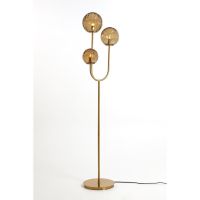 Magdala vloerlamp 3L - glas bruin/goud